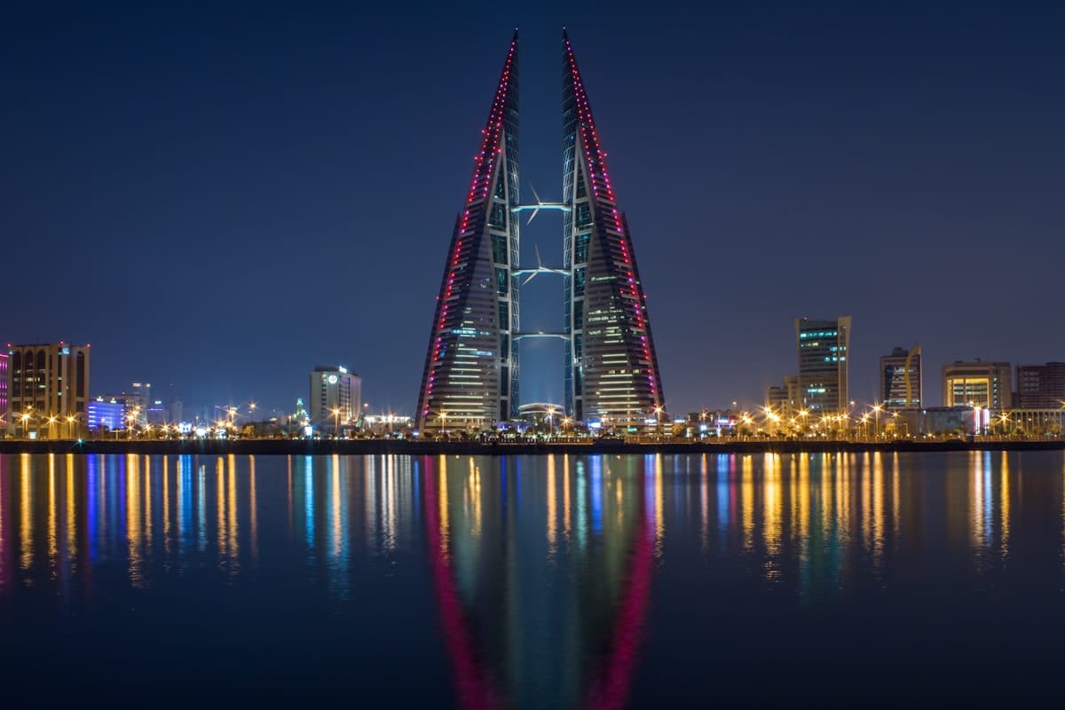 Modern city skyline, Bahrain