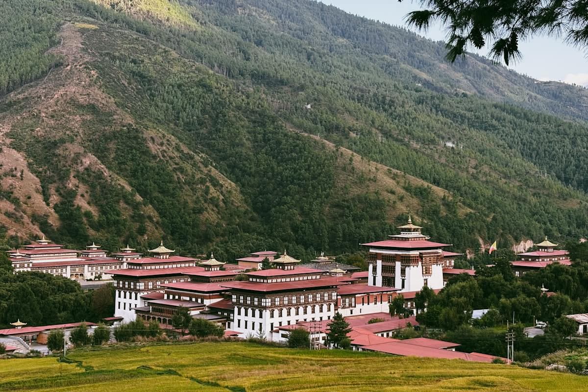 Mountain monastery in the clouds, Bhutan