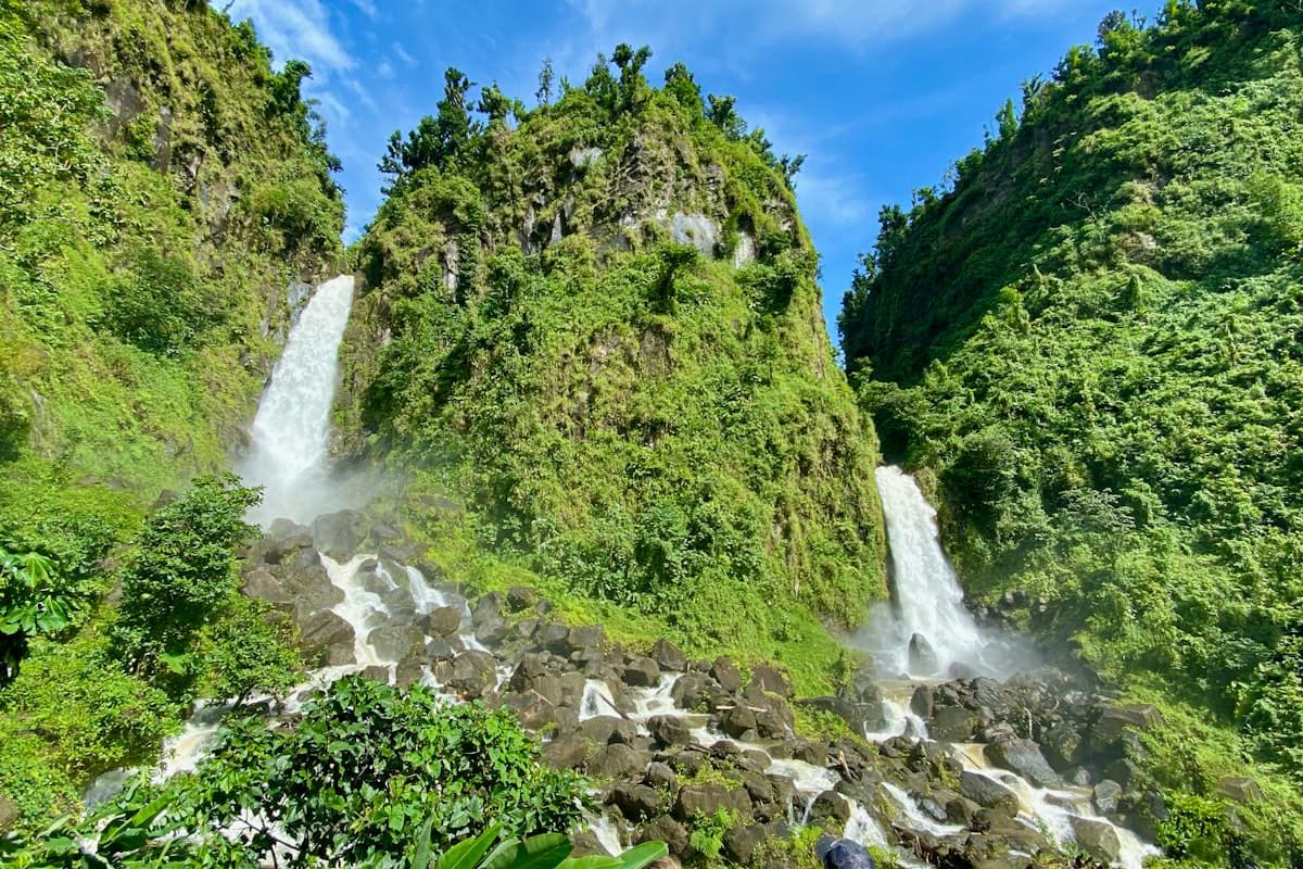 Waterfall in volcanic rainforest, Dominica