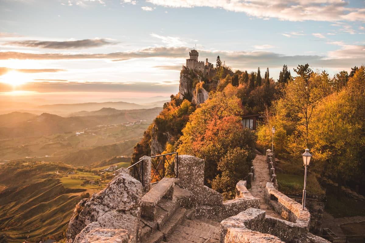 Medieval fortress on a hilltop, San Marino