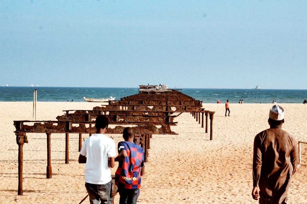 Beach and ocean waves, Togo