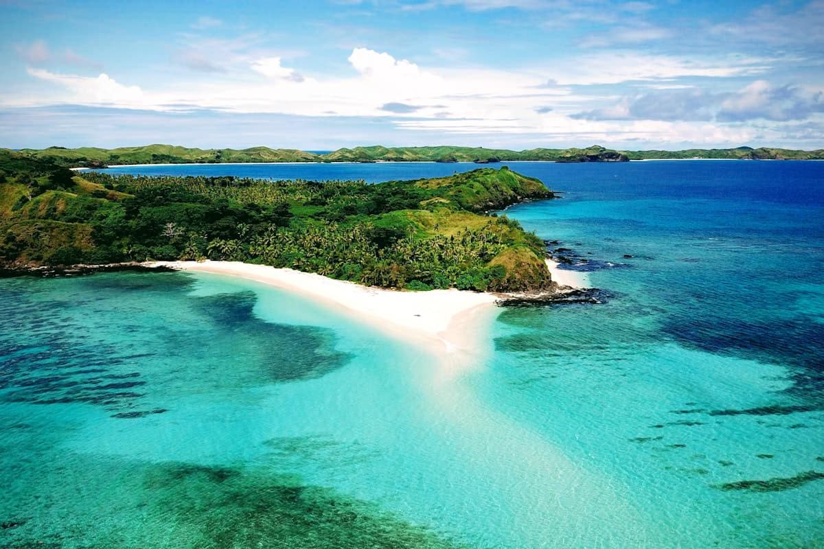 Tropical beach with turquoise water, Fiji